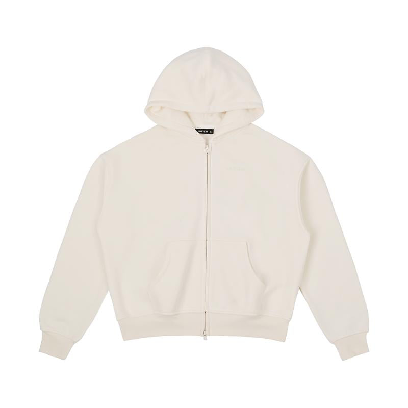 LAVIEM Double Zip Hoodie Form Boxy - Boxy Zip up 350GSM Hoodie - Cropped Hoodie Streetwear Vibe