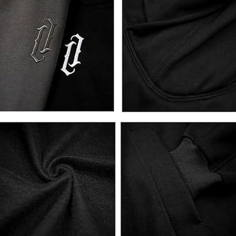 Men Ninja Loose Fit Hoodie Streetwear Hip Hop Pullover Sweatshirt Long Sleeve Oversized High Street Style Hooded Top Casual Urban Fashion Warm Winter Outfit for Tough Men