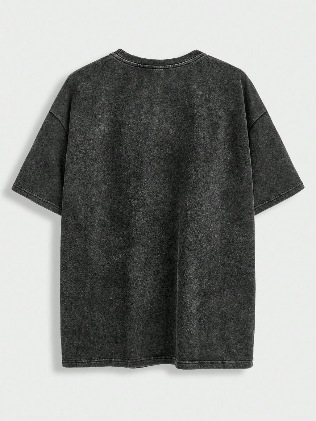 Manfinity ZONE917 Men Loose-Fitting Street-Style Vintage Dark Gothic Black and White Lips Spider Creative Graphic Pattern Black Loose Drop-Shoulder Knitted Distressed Short Sleeve T-Shirt, for Going Out