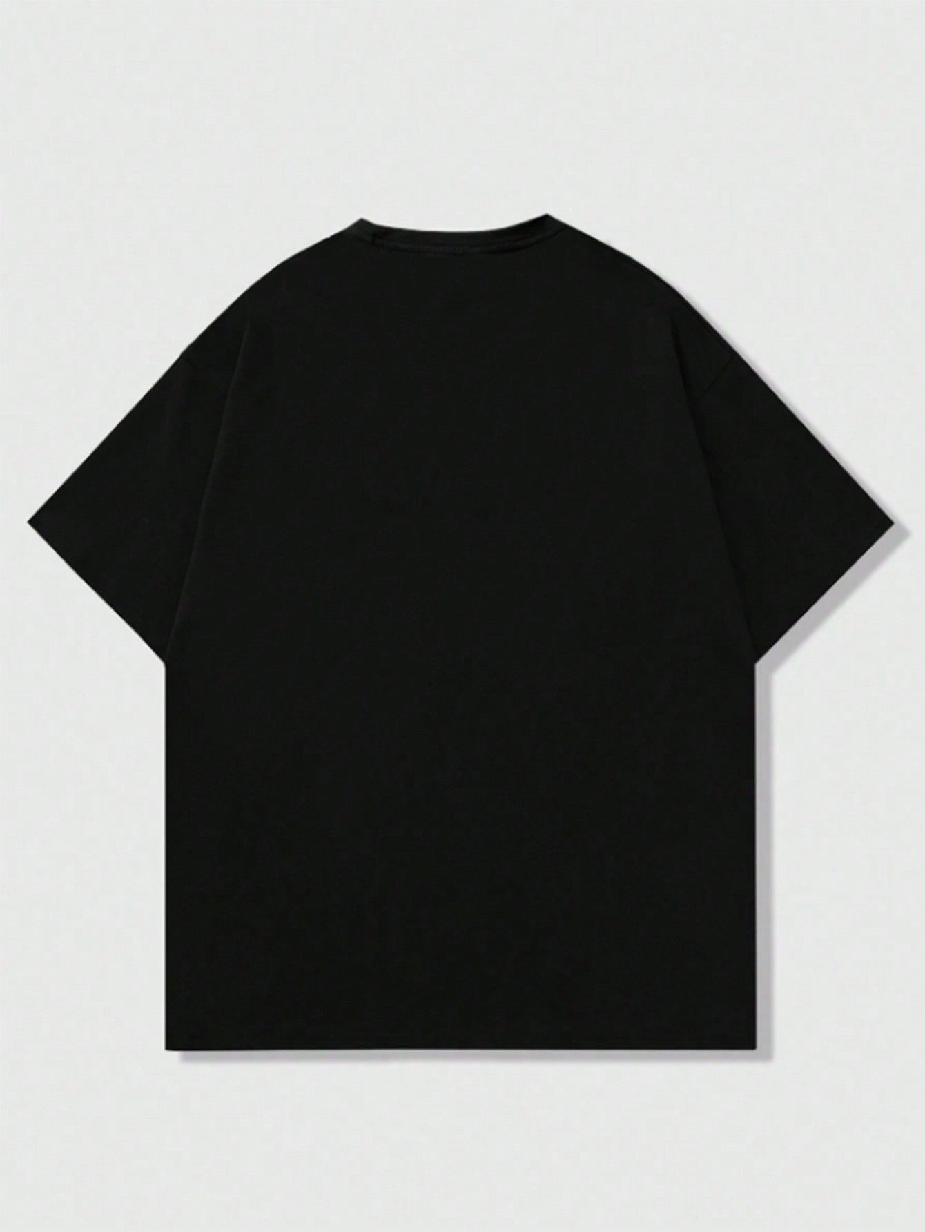 Manfinity Roghcode Men Summer Short Sleeve Casual Streetwear Creative Character and Letter Print T-Shirt, Hip-Hop Street Style Oversized Letter and Portrait Print T-Shirt, for Going Out