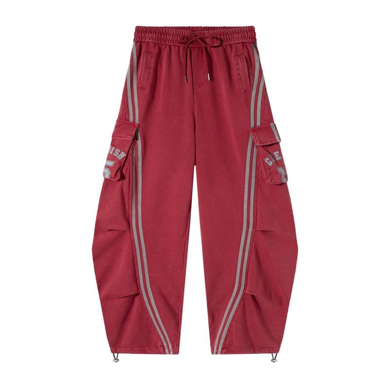 Flooo Loose Wide Leg Cargo Pants Women'S Casual Streetwear Joggers with Elastic Waistband & Drawstring for Adjustable Comfort