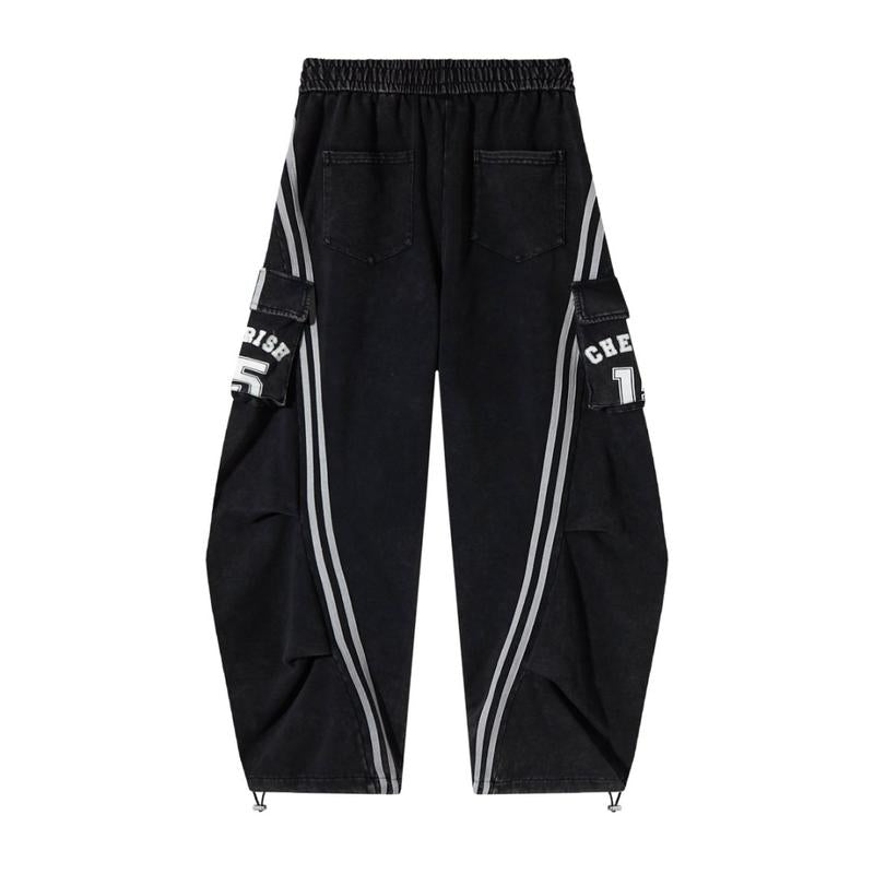 Flooo Loose Wide Leg Cargo Pants Women'S Casual Streetwear Joggers with Elastic Waistband & Drawstring for Adjustable Comfort