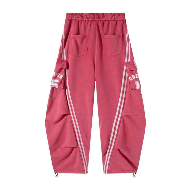 Flooo Loose Wide Leg Cargo Pants Women'S Casual Streetwear Joggers with Elastic Waistband & Drawstring for Adjustable Comfort
