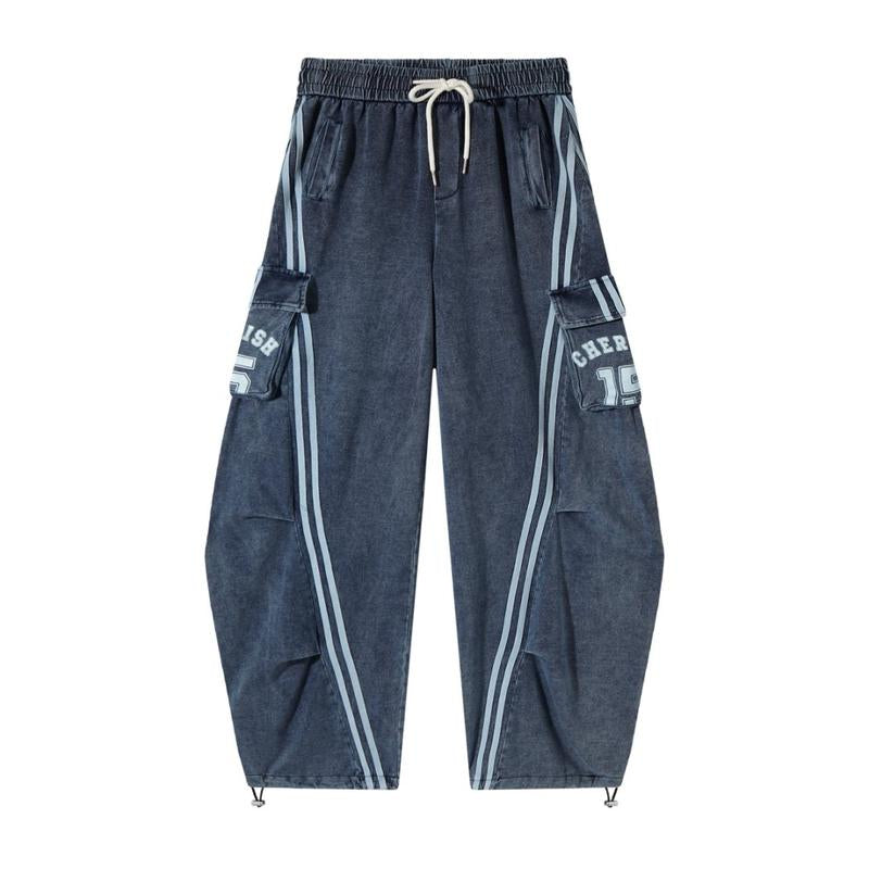 Flooo Loose Wide Leg Cargo Pants Women'S Casual Streetwear Joggers with Elastic Waistband & Drawstring for Adjustable Comfort