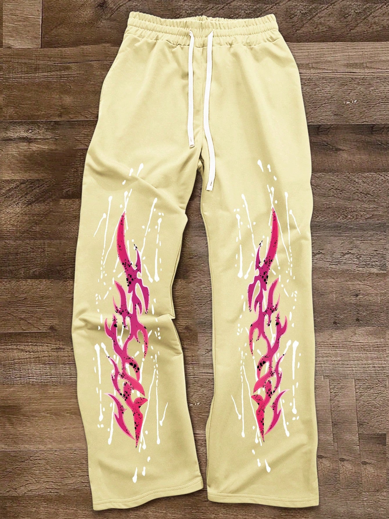 Manfinity Roghcode Men'S Casual Contrast Color Print Drawstring Waist Sweatpants