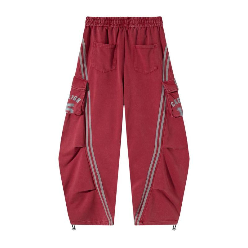 Flooo Loose Wide Leg Cargo Pants Women'S Casual Streetwear Joggers with Elastic Waistband & Drawstring for Adjustable Comfort