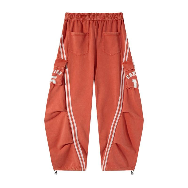 Flooo Loose Wide Leg Cargo Pants Women'S Casual Streetwear Joggers with Elastic Waistband & Drawstring for Adjustable Comfort